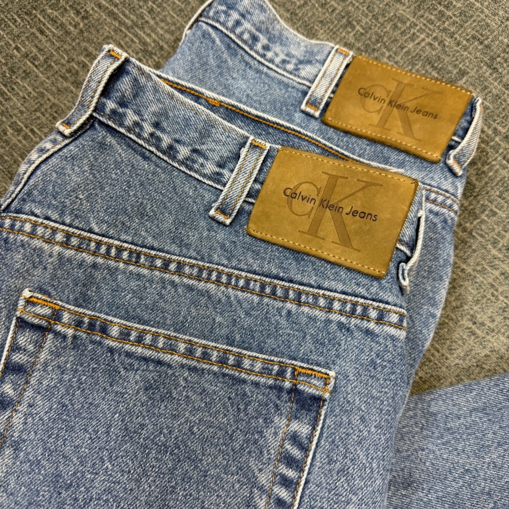 Vtg Calvin Klein Jeans Mens 36x30 (33x27) Easy Fit Doublestone Blue 90s Lot Of 2